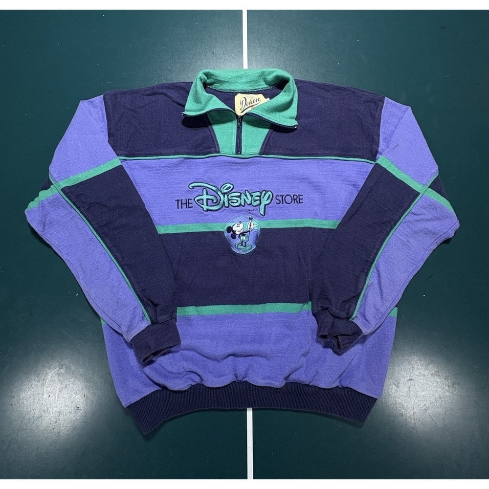 Vtg 80s 90s Dehen x Disney Store Sweatshirt Mickey‎ Mouse Colorblock Medium Rare